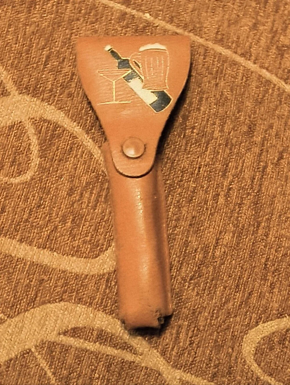 Vtg 3 in 1 Skyline Beverage Boy Barware Bottle Can Opener England & Leather Case